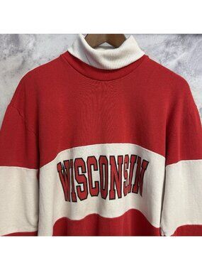 Vintage Wisconsin Badgers Nutmeg Sweatshirt Mens Large Turtle Neck College